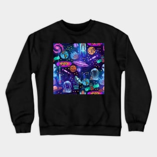 Outer Space Pattern Crewneck Sweatshirt